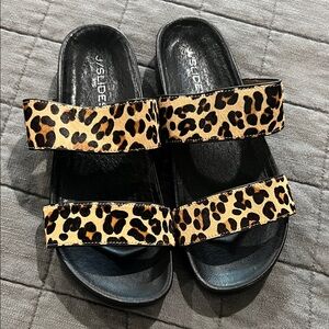J/SLIDES Leopard Print Sandals